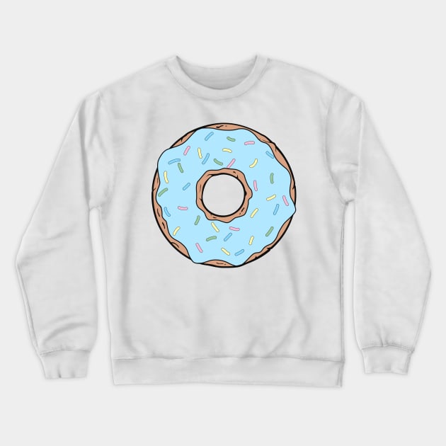 Blue Donut, Doughnut, Icing, Sprinkles, Frosting Crewneck Sweatshirt by Jelena Dunčević